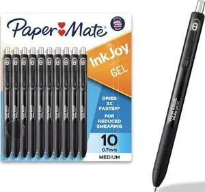 InkJoy Gel Pens, Black, Medium Point (0.7mm), Comfort Grip, 10 Count - Fast Drying Ink, Smooth Writing, Office Supplies InkJoy Gel Pens, Black, Medium Point (0.7mm), Comfort Grip, 10 Count - Fast Drying Ink, Smooth Writing, Office Supplies
