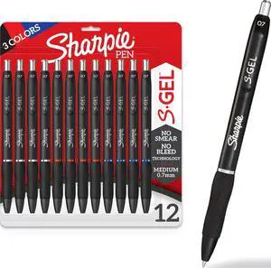S-Gel Gel Pens, Black Barrel, Medium Point (0.7mm), Assorted Ink Colors, 12 Count - Writing, Note-Taking, Journaling, School Supplies S-Gel Gel Pens, Black Barrel, Medium Point (0.7mm), Assorted Ink Colors, 12 Count - Writing, Note-Taking, Journaling, School Supplies