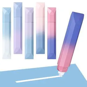 5P White Correction Tapes, Smooth Pull Out Pen, Gradient Purple 5P White Correction Tapes, Smooth Pull Out Pen, Gradient Purple