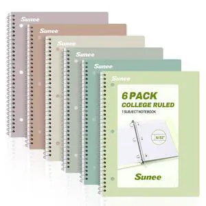 Spiral Notebooks, 6 Pack, 1-Subject, College Ruled Paper, 8" x 10-1/2", 70 Sheets per Notebook, Assorted Aesthetic Colors Spiral Notebooks for School Spiral Notebooks, 6 Pack, 1-Subject, College Ruled Paper, 8" x 10-1/2", 70 Sheets per Notebook, Assorted Aesthetic Colors Spiral Notebooks for School