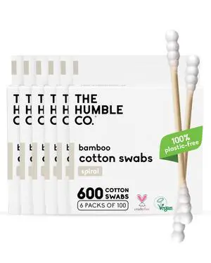 Bamboo Cotton Swabs, Ear Cleaning, Spiral Design (600 Count) Bamboo Cotton Swabs, Ear Cleaning, Spiral Design (600 Count)