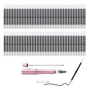 100 Pieces Plastic Beadable Pen Refills, 2.44 inch/6.2 cm Black Ink Smooth Writing Pen Refills for Bead Pens DIY PPL Gift(Pack of 100) 100 Pieces Plastic Beadable Pen Refills, 2.44 inch/6.2 cm Black Ink Smooth Writing Pen Refills for Bead Pens DIY PPL Gift(Pack of 100)