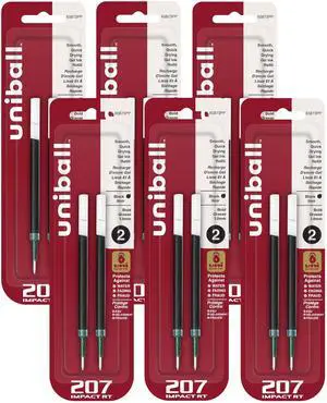 Gel uni-ball Impact RT Retractable Pen Refills, Bold Point, Black Ink, Pack of 2, 6 Packs Gel uni-ball Impact RT Retractable Pen Refills, Bold Point, Black Ink, Pack of 2, 6 Packs