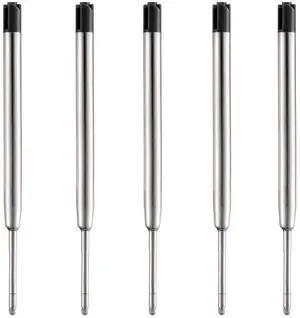 5-Pack 1.0mm Metal Ballpoint Refills, Medium Point - Black 5-Pack 1.0mm Metal Ballpoint Refills, Medium Point - Black