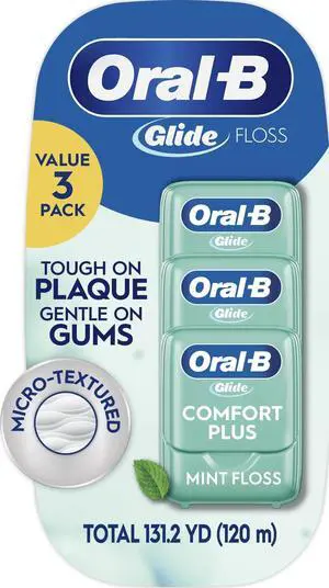 Glide Comfort Plus Dental Floss, Extra Soft, Value 3 Pack (40m Each) Glide Comfort Plus Dental Floss, Extra Soft, Value 3 Pack (40m Each)