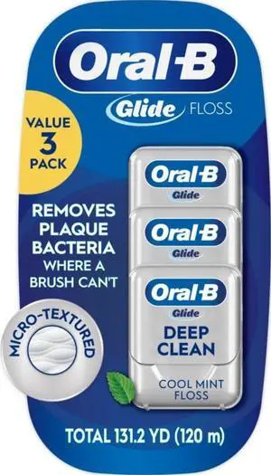 Glide Deep Clean Cool Mint Dental Floss, Value 3 Pack (40m Each) Glide Deep Clean Cool Mint Dental Floss, Value 3 Pack (40m Each)