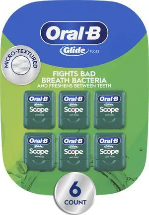 Glide Dental Floss with Scope Outlast Mint Flavor, Value 6 Pack (40m Each) Glide Dental Floss with Scope Outlast Mint Flavor, Value 6 Pack (40m Each)