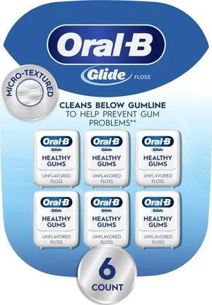 Glide Healthy gums, unflavored floss 50M (Pack of 6) Glide Healthy gums, unflavored floss 50M (Pack of 6)