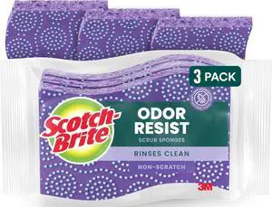 Scrub Dots Non-Scratch Scrub Sponge, Rinses Clean, for Washing Dishes and Cleaning Kitchen, 3 Scrub Sponges Scrub Dots Non-Scratch Scrub Sponge, Rinses Clean, for Washing Dishes and Cleaning Kitchen, 3 Scrub Sponges
