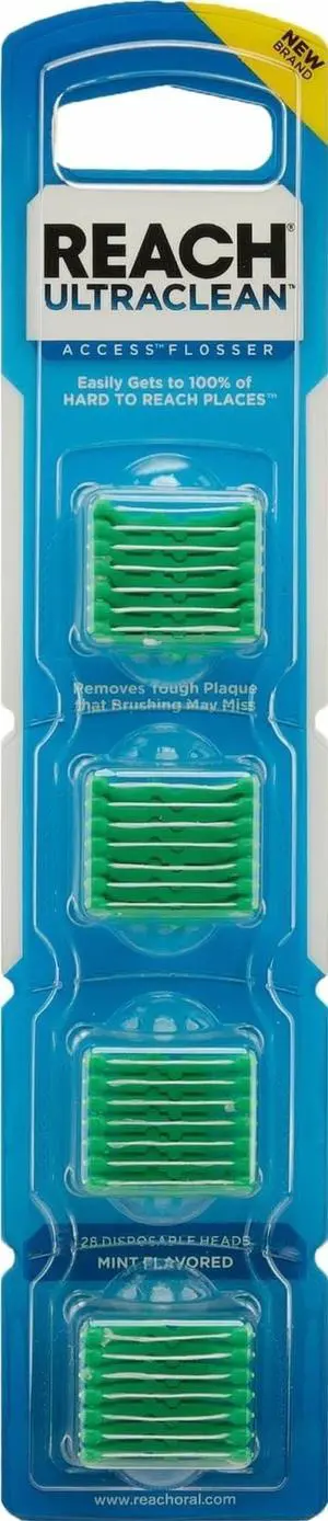 Ultraclean Access Flosser Refill Heads, Mint, Plaque Remover for Teeth, Shred Resistant, for Hard to Reach Areas, Oral Care, PFAS Free, for Adults & Kids, 1 Pack, 28 Count Ultraclean Access Flosser Refill Heads, Mint, Plaque Remover for Teeth, Shred Resistant, for Hard to Reach Areas, Oral Care, PFAS Free, for Adults & Kids, 1 Pack, 28 Count