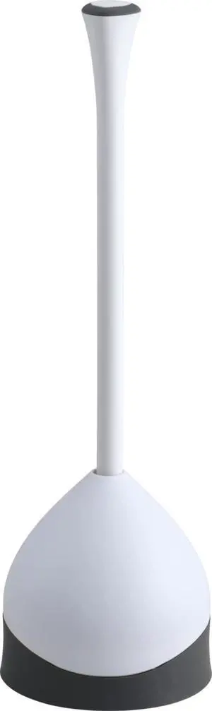 Toilet Plunger with Hideaway Holder Caddy Heavy-Duty Compact Design with Non-Skid Rubber Base for Bathroom Convenient Storage Toilet Unclogger, 6.5x19.5-Inch, White Toilet Plunger with Hideaway Holder Caddy Heavy-Duty Compact Design with Non-Skid Rubber Base for Bathroom Convenient Storage Toilet Unclogger, 6.5x19.5-Inch, White