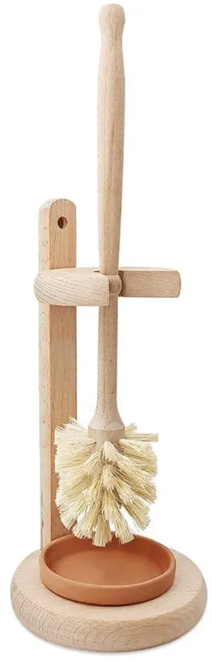 Toilet Bowl Cleaner Brush with Holder, 14 Inch Extra Long German Beechwood Handle, Strong Hemp Bristles, Ceramic Drip Tray, Biodegradable Toilet Bowl Cleaner Brush with Holder, 14 Inch Extra Long German Beechwood Handle, Strong Hemp Bristles, Ceramic Drip Tray, Biodegradable