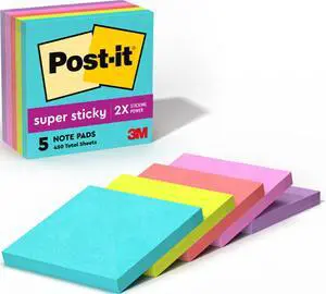 Super Sticky Notes, 3 x 3 in, Supernova Neons, 5 Pads Super Sticky Notes, 3 x 3 in, Supernova Neons, 5 Pads