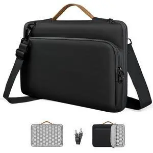 15.6 Inch Laptop bag,360 Full-Air Cushion Protection Water Resistant Laptop Sleeve,Shoulder YKK zippers and metal shoulder strap buckles, Work Travel bag Fits MacBook Black 15.6 Inch Laptop bag,360 Full-Air Cushion Protection Water Resistant Laptop Sleeve,Shoulder YKK zippers and metal shoulder strap buckles, Work Travel bag Fits MacBook Black
