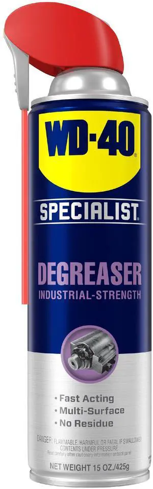 Degreaser with Smart Straw, Heavy-Duty Degreaser for Breaking Down Grease on Engines, Heavy Machinery, Power Equipment and Metal Tools, Industrial Strength Fast-Acting Formula, 15 Oz Degreaser with Smart Straw, Heavy-Duty Degreaser for Breaking Down Grease on Engines, Heavy Machinery, Power Equipment and Metal Tools, Industrial Strength Fast-Acting Formula, 15 Oz