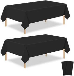 2 Pack Black Plastic Table Cloth Disposable Rectangle Tablecloth 54 x 108 Inch, Black Plastic Table Covers for Birthday Wedding Banquet Picnic Holiday Party Decorations 2 Pack Black Plastic Table Cloth Disposable Rectangle Tablecloth 54 x 108 Inch, Black Plastic Table Covers for Birthday Wedding Banquet Picnic Holiday Party Decorations