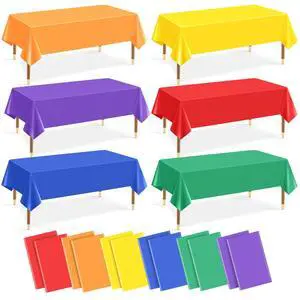 12Pc Plastic Table Cloth Disposable Tablecloth for Rectangle Table 12Pc Plastic Table Cloth Disposable Tablecloth for Rectangle Table