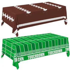 Football Party Decorations Disposable Tablecloth Plastic Touchdown Table Cover for Birthday Football Party Games Decoration 54 X 108Inch2 Pack Football Party Decorations Disposable Tablecloth Plastic Touchdown Table Cover for Birthday Football Party Games Decoration 54 X 108Inch2 Pack