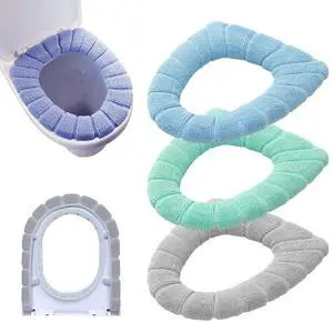 Bathroom Soft Thicker Warmer Stretchable Washable Cloth Toilet Seat Cover Pads 3PCS Bathroom Soft Thicker Warmer Stretchable Washable Cloth Toilet Seat Cover Pads 3PCS
