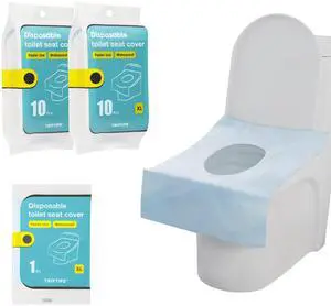 Toilet Seat Covers Disposable Travel Pack 20 countFaster use-Sticker freeWaterproofXL Disposable Toilet Seat Cover for Adults and Kids, Individually for Public Restroom/Airplane Toilet Seat Covers Disposable Travel Pack 20 countFaster use-Sticker freeWaterproofXL Disposable Toilet Seat Cover for Adults and Kids, Individually for Public Restroom/Airplane