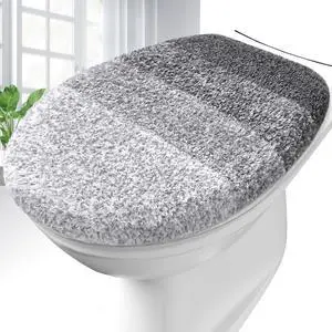 Soft Microfiber Bathroom Toilet Lid Cover, 17.5x15, Gray Soft Microfiber Bathroom Toilet Lid Cover, 17.5x15, Gray