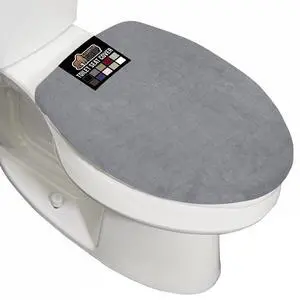 Thick Memory Foam Bathroom Toilet Lid Seat Cover, Soft Velvet Topside, Machine Wash, Plush Cushioned Covers Fits Most Size Lids, Decorative Bath Room Accessories, 19.5x18.5, Grey Thick Memory Foam Bathroom Toilet Lid Seat Cover, Soft Velvet Topside, Machine Wash, Plush Cushioned Covers Fits Most Size Lids, Decorative Bath Room Accessories, 19.5x18.5, Grey