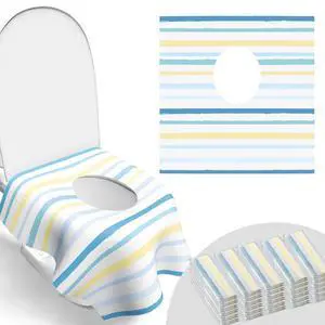 Toilet Seat Covers Disposable, Large Waterproof Potty Covers for Toddlers, Kids, and Adults, Toddler Potty Training for Public Restroom, Airplane, Trip, Individually Wrapped for Travel (Wave) Toilet Seat Covers Disposable, Large Waterproof Potty Covers for Toddlers, Kids, and Adults, Toddler Potty Training for Public Restroom, Airplane, Trip, Individually Wrapped for Travel (Wave)