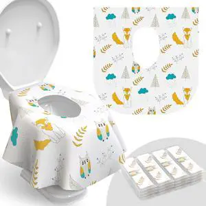 Disposable Toilet Seat Cover for Travel 20 Pack with Covers Wrapped in Sets of 2, Non-Flushable Liners, Fits Most Seats Kids, Toddlers, Adults (Owls, 20) Disposable Toilet Seat Cover for Travel 20 Pack with Covers Wrapped in Sets of 2, Non-Flushable Liners, Fits Most Seats Kids, Toddlers, Adults (Owls, 20)