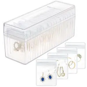 Acrylic Jewelry Box Organizer, Clear Jewelry Organizer and Storage with 20 Portable Anti Tarnish Jewelry bags, Travel Jewelry Case for Earrings/Rings/Necklaces Gifts for Women Girls, Clear Acrylic Jewelry Box Organizer, Clear Jewelry Organizer and Storage with 20 Portable Anti Tarnish Jewelry bags, Travel Jewelry Case for Earrings/Rings/Necklaces Gifts for Women Girls, Clear