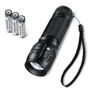 Tactical Flashlight, Durable Waterproof 140 Lumens LED, 3 Light Modes, Zoomable Beam, Black Tactical Flashlight, Durable Waterproof 140 Lumens LED, 3 Light Modes, Zoomable Beam, Black