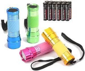 4-Pack Glow-in-Dark Mini LED Flashlight Portable Compact Gifts 4-Pack Glow-in-Dark Mini LED Flashlight Portable Compact Gifts