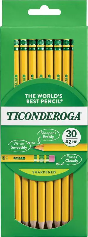 Wood-Cased Pencils, Pre-Sharpened, #2 HB Soft, Yellow, 30 Count Wood-Cased Pencils, Pre-Sharpened, #2 HB Soft, Yellow, 30 Count