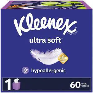 Ultra Soft Facial Tissues, Soft Facial Tissue, 1 Cube Box, 60 Tissues per Box, 3-Ply (60 Total Tissues) Ultra Soft Facial Tissues, Soft Facial Tissue, 1 Cube Box, 60 Tissues per Box, 3-Ply (60 Total Tissues)