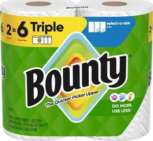 Select-A-Size Paper Towels, White, 2 Triple Rolls = 6 Regular Rolls Select-A-Size Paper Towels, White, 2 Triple Rolls = 6 Regular Rolls