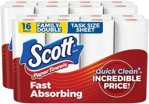 Paper Towels, Task Size, 16 Family Double Rolls, 119 Sheets Per Roll Paper Towels, Task Size, 16 Family Double Rolls, 119 Sheets Per Roll