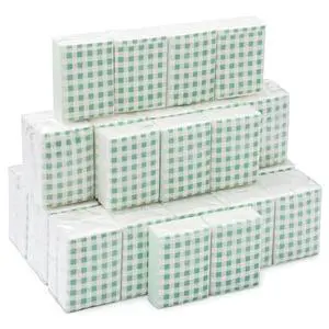 50 Pack Pocket Tissues, 3 Ply Sage Green Gingham Travel Tissues 50 Pack Pocket Tissues, 3 Ply Sage Green Gingham Travel Tissues