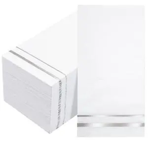 100-Count 3-Ply disposable Napkins - Silver Paper Napkins Disposable Premium Quality - Christmas Napkins/Dinner Napkins Disposable Soft, Absorbent for Kitchen, Parties, Weddings or Events 100-Count 3-Ply disposable Napkins - Silver Paper Napkins Disposable Premium Quality - Christmas Napkins/Dinner Napkins Disposable Soft, Absorbent for Kitchen, Parties, Weddings or Events