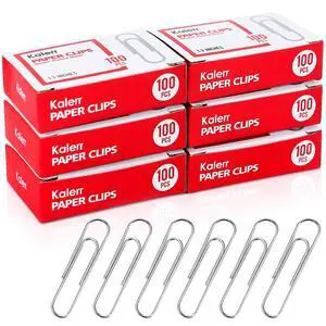 Paper Clips, 600 Pcs Paperclips (6 Boxes of 100 Each), Premium Paper Clip, 1-2/7" Silver Paper Clips Medium (1.3 Inches), Rustproof Metal Paper Clip for Office, School, Home Paper Clips, 600 Pcs Paperclips (6 Boxes of 100 Each), Premium Paper Clip, 1-2/7" Silver Paper Clips Medium (1.3 Inches), Rustproof Metal Paper Clip for Office, School, Home