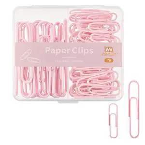 Colorful Paper Clips Assorted Sizes, Small and Large Paper Clips, 70 Count (Light Pink) Colorful Paper Clips Assorted Sizes, Small and Large Paper Clips, 70 Count (Light Pink)