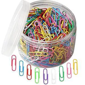 500 PCS Colored Paper Clips, 33 mm/1.3Inch Assorted Paperclips 500 PCS Colored Paper Clips, 33 mm/1.3Inch Assorted Paperclips