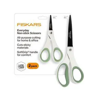 8" & 5" Everyday NonStick SoftGrip All Purpose Scissors Set, 2-Pack 8" & 5" Everyday NonStick SoftGrip All Purpose Scissors Set, 2-Pack