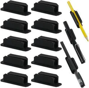 10Pack Adhesive Pen Holder for Desk, Silicone Pencil Holder for Classroom,Teacher Student Kinds Accessories, Desk Accessories (Black) 10Pack Adhesive Pen Holder for Desk, Silicone Pencil Holder for Classroom,Teacher Student Kinds Accessories, Desk Accessories (Black)