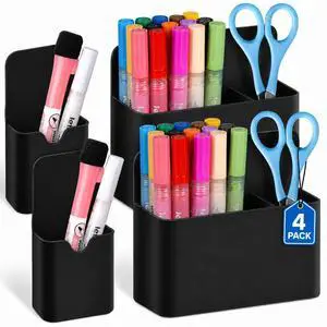 Magnetic Pen Holder, Magnetic Marker Holder, 4 Pack, Black Magnetic Pen Holder, Magnetic Marker Holder, 4 Pack, Black