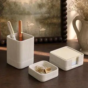 Aesthetic Desk Organizer Set of 3 For Your Office - Sturdy Concrete Desktop Accessories For Women or Men Enhance Any Office Decor - Set incl. Pen Holder, Paperclip Storage and Sticky Note Holder Aesthetic Desk Organizer Set of 3 For Your Office - Sturdy Concrete Desktop Accessories For Women or Men Enhance Any Office Decor - Set incl. Pen Holder, Paperclip Storage and Sticky Note Holder