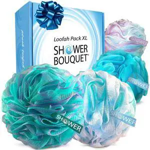 Loofah-Bath-Sponge XL Swirl-Mix-Color 4-Pack Extra-Large 75g Loofah-Bath-Sponge XL Swirl-Mix-Color 4-Pack Extra-Large 75g