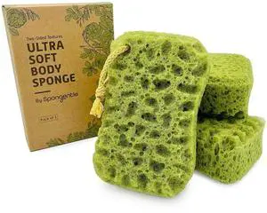 Spongentle Loofah Sponge for Shower and Bathing, Bath Sponge with Dual Texture, Shower Pouf for Gentle and Deep Exfoliation, Large Size Body Scrubber for Men & Women, PU Foam, 37% More Lather, 3 Pack Spongentle Loofah Sponge for Shower and Bathing, Bath Sponge with Dual Texture, Shower Pouf for Gentle and Deep Exfoliation, Large Size Body Scrubber for Men & Women, PU Foam, 37% More Lather, 3 Pack