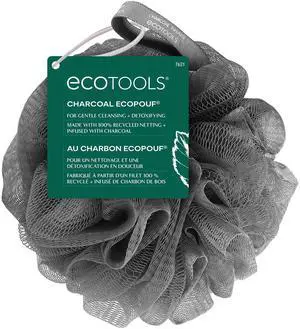 Charcoal EcoPouf, Loofah Sponge for Bath & Shower, Infused Pouf, Recycled Netting, Exfoliation Removes Dead Skin, Eco-Friendly Bath Accessory, Cruelty-Free, Color May Vary, 1 Count (60g) Charcoal EcoPouf, Loofah Sponge for Bath & Shower, Infused Pouf, Recycled Netting, Exfoliation Removes Dead Skin, Eco-Friendly Bath Accessory, Cruelty-Free, Color May Vary, 1 Count (60g)