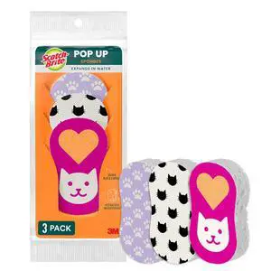 Cat Pop Up Non-Scratch Sponges, 3 Packs Cat Pop Up Non-Scratch Sponges, 3 Packs