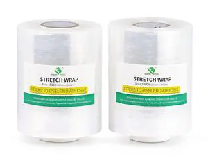 Plastics Industrial Mini Stretch Wrap Film Replacement 5" x 1000ft Roll, 80 Gauge for Moving, Packing Wrap Industrial Strength- Self Adhering Packaging Heavy Duty, 2 Pack Plastics Industrial Mini Stretch Wrap Film Replacement 5" x 1000ft Roll, 80 Gauge for Moving, Packing Wrap Industrial Strength- Self Adhering Packaging Heavy Duty, 2 Pack
