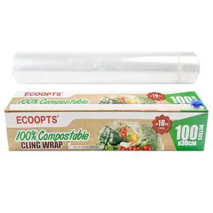 100% Compostable Plastic Cling Wrap Dispenser With Slide Cutter 12 inch Food Service Cling Film Wrap Roll - 12" x 360 Ft ECO friendly Food Wrap(The Slide Cutter stored in The Inner core of The roll) 100% Compostable Plastic Cling Wrap Dispenser With Slide Cutter 12 inch Food Service Cling Film Wrap Roll - 12" x 360 Ft ECO friendly Food Wrap(The Slide Cutter stored in The Inner core of The roll)